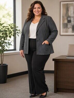 Charcoal Cotton Blazer Sz 20W